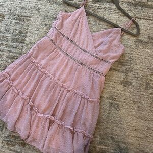 Altar'd State Pink Tiered Mini Dress